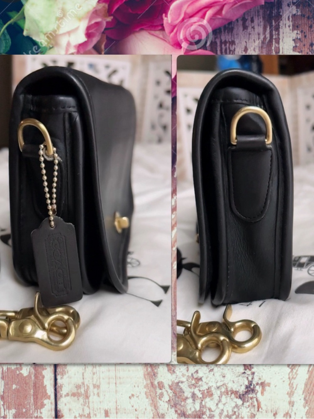 VINTAGE COACH BLACK PENNY CROSSBODY BAG 9755 - Picture 6 of 17